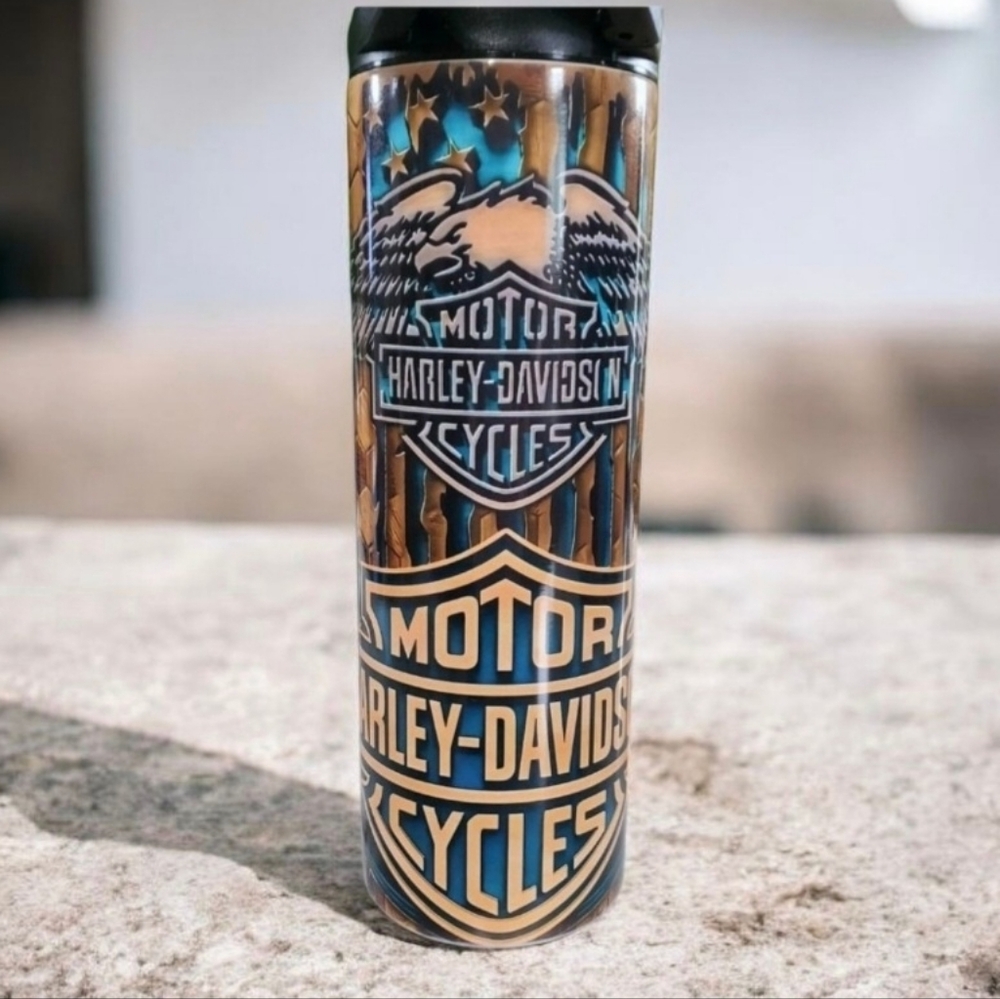 Harley-Davidson Eagle 20oz Tumbler with duo lids 🎉sale